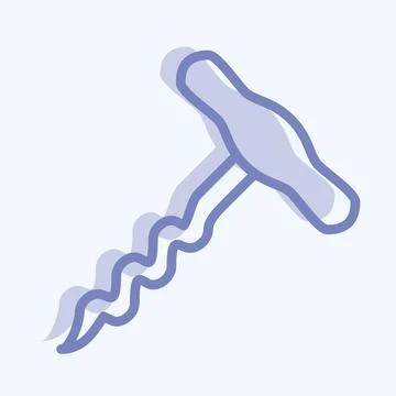 Icon Corkscrew - Two Tone Style - Simple illustration,Editable stroke Stock Illustration