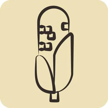 Icon Corn. related to American Indigenous symbol. hand drawn style. simple .. Ilustración de archivo