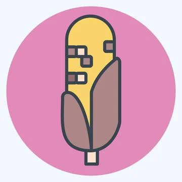 Icon Corn. related to American Indigenous symbol. color mate style. simple .. Ilustración de archivo