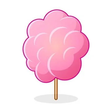 Icon of cotton candy, sugar cloud on stick isolated Stock Illustration