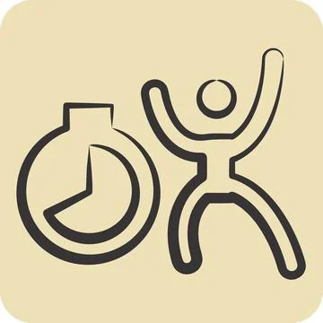 Icon Countdown. related to New Year symbol. hand drawn style. design editable Stock Illustration