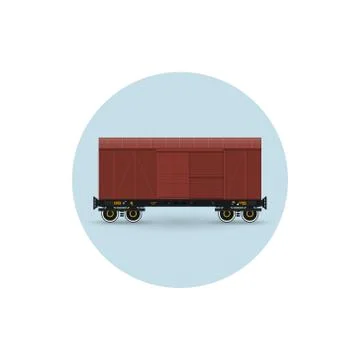 Icon of the covered freight car Stock Illustration