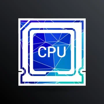 Icon of cpu microprocessor sign symbol process Stock Illustration