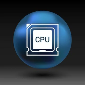 Icon of cpu microprocessor sign symbol process Stock Illustration