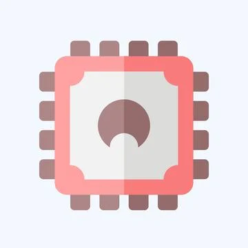 Icon Cpu. related to Computer symbol. flat style. simple design editable. s.. Stock Illustration