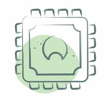 Icon Cpu. related to Computer symbol. Color Spot Style. simple design edita.. 스톡 일러스트