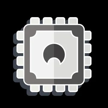 Icon Cpu. related to Computer symbol. glossy style. simple design editable... Stock Illustration