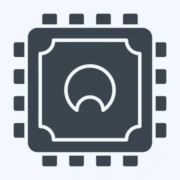Icon Cpu. related to Computer symbol. glyph style. simple design editable. .. Stock-Illustration