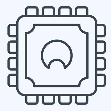 Icon Cpu. related to Computer symbol. line style. simple design editable. s.. Illustrazione stock