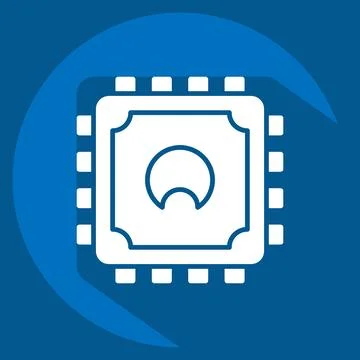 Icon Cpu. related to Computer symbol. long shadow style. simple design edit.. Ilustración de archivo