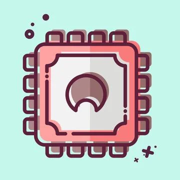 Icon Cpu. related to Computer symbol. MBE style. simple design editable. si.. Stock Illustration