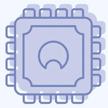 Icon Cpu. related to Computer symbol. two tone style. simple design editabl.. Illustrazione stock