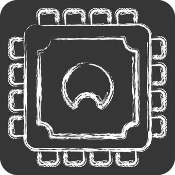 Icon Cpu. related to Computer symbol. chalk Style. simple design editable. .. Stock Illustration