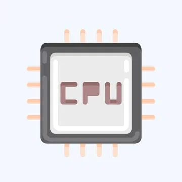 Icon CPU. suitable for Computer Components symbol. flat style. simple design  イラスト素材