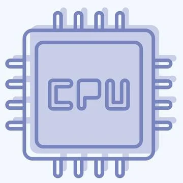 Icon CPU. suitable for Computer Components symbol. two tone style. simple des イラスト素材