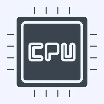 Icon CPU. suitable for Computer Components symbol. glyph style. simple design イラスト素材