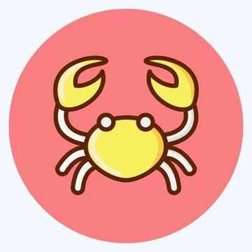 Icon Crab. suitable for Meat. flat style. simple design editable. design temp Stock Illustration