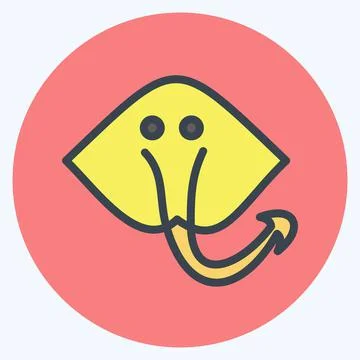 Icon Cramp Fish. suitable for seafood symbol. color mate style. simple design Illustrazione stock