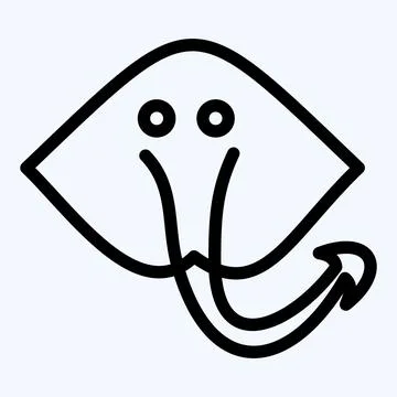 Icon Cramp Fish. suitable for seafood symbol. line style. simple design edita Stock Illustration