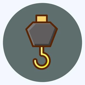 Icon Crane Hook. suitable for building symbol. flat style. simple design edit Ilustración de archivo