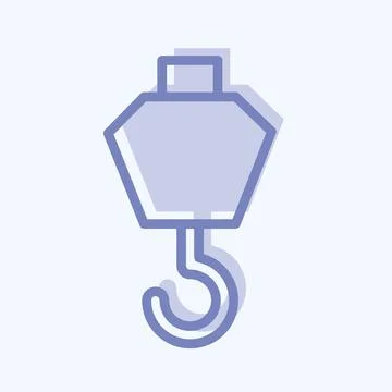 Icon Crane Hook. suitable for building symbol. two tone style. simple design  Ilustración de archivo