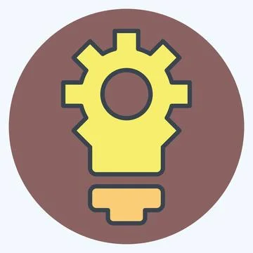Icon Creative Innovation. related to Development symbol. color mate style Stock Illustration