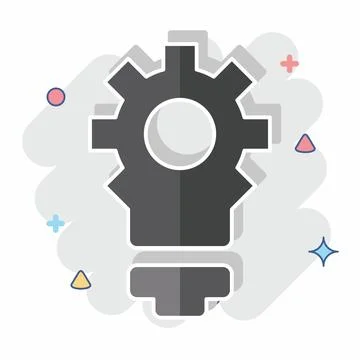 Icon Creative Innovation. related to Development symbol. comic style Illustrazione stock