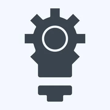 Icon Creative Innovation. related to Development symbol. glyph style Illustrazione stock