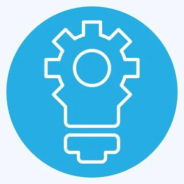 Icon Creative Innovation. related to Development symbol. blue eyes style Illustrazione stock