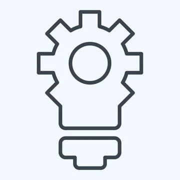 Icon Creative Innovation. related to Development symbol. line style Illustrazione stock