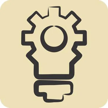 Icon Creative Innovation. related to Development symbol. hand drawn style Illustrazione stock