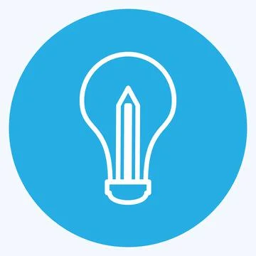 Icon Creative Process. suitable for digital web symbol. blue eyes style. simp Illustrazione stock
