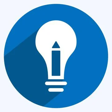 Icon Creative Process. suitable for Education symbol. long shadow style. simp Ilustración de archivo