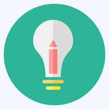Icon Creative Process. suitable for Education symbol. flat style. simple desi Illustrazione stock