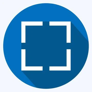 Icon Crop Free - Long Shadow Style - Simple illustration,Editable stroke Stock Illustration