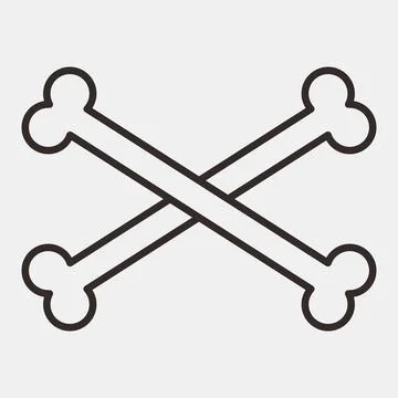Icon crossbones. Day of the dead celebration elements. Icons in line style... Stock Illustration