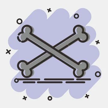 Icon crossbones. Day of the dead celebration elements. Icons in comic style.. Illustrazione stock