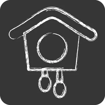 Icon Cuckoo Clock. suitable for education symbol. chalk Style. simple desig.. Stock Illustration