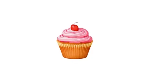 The icon of a cupcake isolated on a white background Stock Footage 286371131