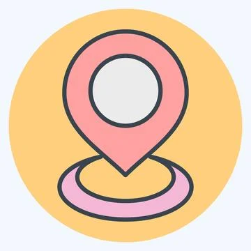 Icon Current Location 2. related to Location symbol. color mate style. desi.. Stock Illustration