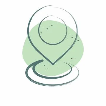 Icon Current Location 2. related to Location symbol. Color Spot Style. desi.. Stock Illustration