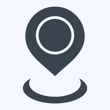 Icon Current Location 2. related to Location symbol. glyph style. design ed.. Stock Illustration