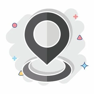 Icon Current Location 2. related to Location symbol. comic style. design ed.. Stock-Illustration