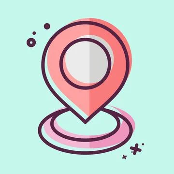 Icon Current Location 2. related to Location symbol. MBE style. design editab Stock Illustration