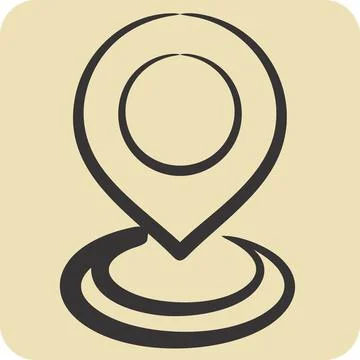 Icon Current Location 2. related to Location symbol. hand drawn style. desi.. Stock Illustration