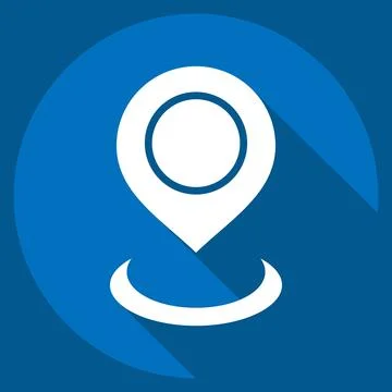 Icon Current Location 2. related to Location symbol. long shadow style. des.. Stock Illustration