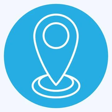 Icon Current Location. related to Location symbol. blue eyes style. design .. Stock Illustration
