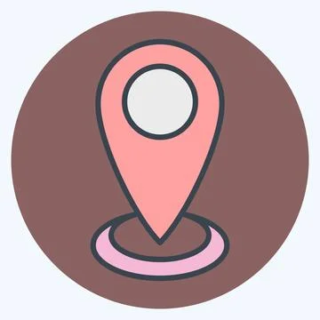 Icon Current Location. related to Location symbol. color mate style. design.. Stock Illustration