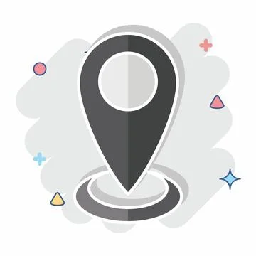 Icon Current Location. related to Location symbol. comic style. design editab Stock-Illustration