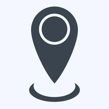 Icon Current Location. related to Location symbol. glyph style. design editab Stock Illustration